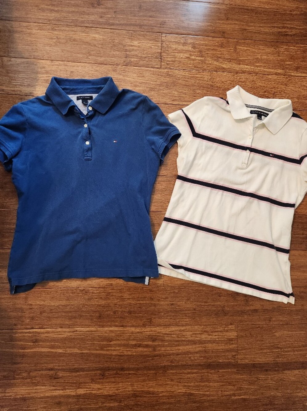 Tommy Hilfiger Set Of 2 Women's Collared Polo Shirts Golf Preppy Classic, Medium
